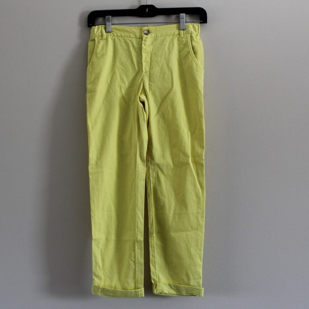 NWT Bonpoint Girls Cactus Lemon Yellow‎ Capri Cotton Pants 12